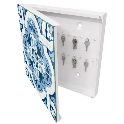 Schlüsselschrank Blaue Fliesen