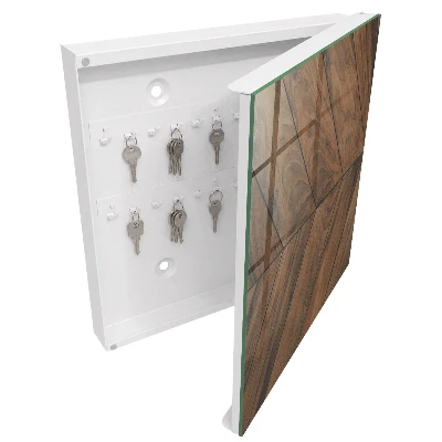 Schlüsselkasten modern Holz-Fischgrätmuster
