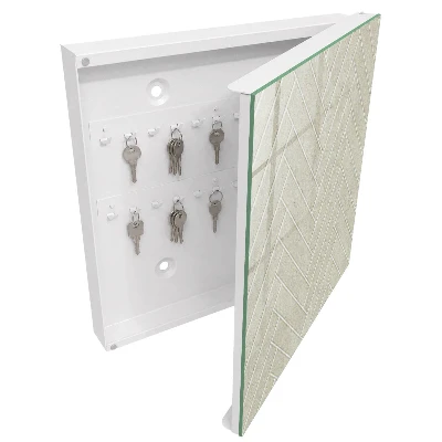 Schlüsselschrank für den Flur Beige Fischgrätmuster