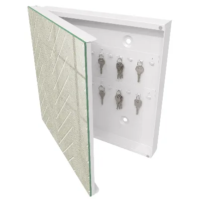 Schlüsselschrank für den Flur Beige Fischgrätmuster