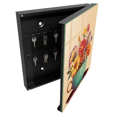 Schlüsselschrank für den Flur in Blumenbecher-Design