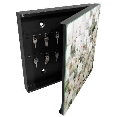 Schlüsselschrank für den Flur mit geometrischem Lilien-Motiv