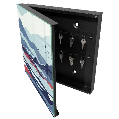 Schlüsselschrank Blaue Wellen