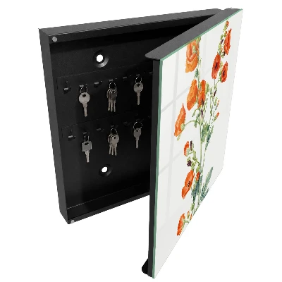 Schlüsselschrank Orangefarbene Mohnblumen