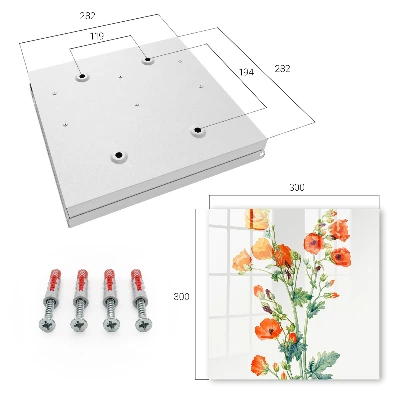 Schlüsselschrank Orangefarbene Mohnblumen