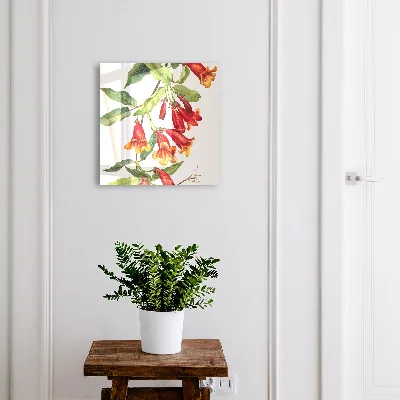 Schlüsselkasten modern Rote Blüten