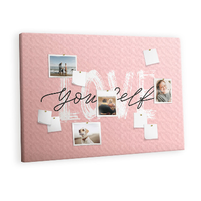 Pinnwand kork Inschrift liebe dich