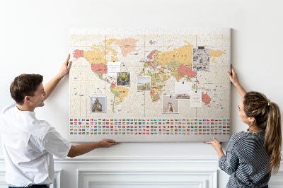 Kork pinnwand Weltkartenprojekt