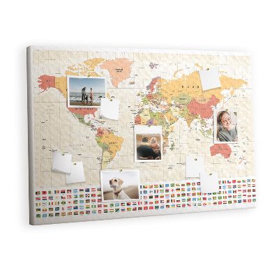 Kork pinnwand Weltkartenprojekt