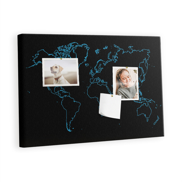 Korktafel Weltkartenkonturen