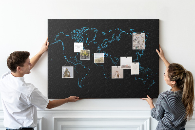 Korktafel Weltkartenkonturen