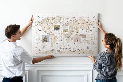 Bilder mit kork rückwand Vintage world map