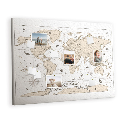 Bilder mit kork rückwand Vintage world map