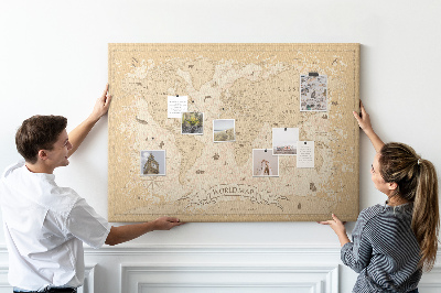 Bilder mit kork rückwand Vintage world map