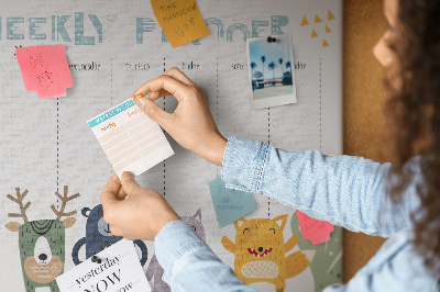 Kork pinnwand Planer für kinder
