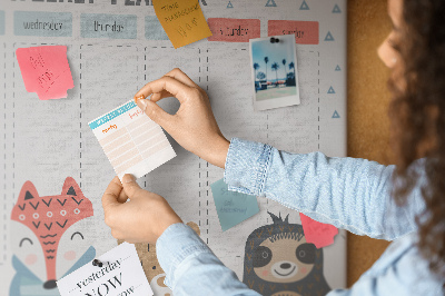 Kork pinnwand Zeitplan für kinder