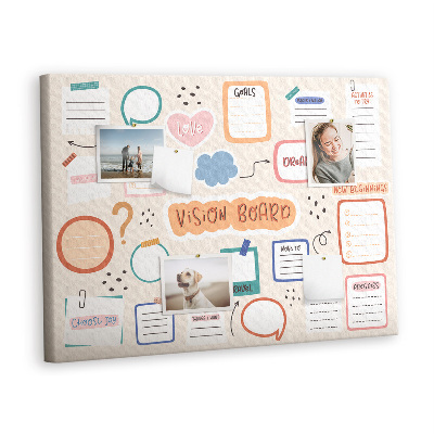 Korktafel Buntes vision board