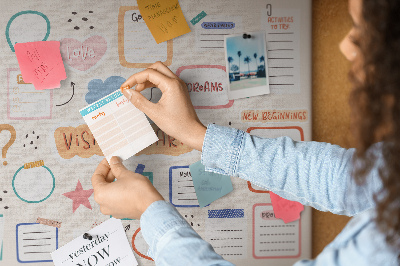 Korktafel Buntes vision board