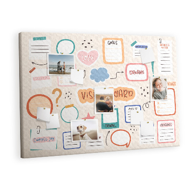 Korktafel Buntes vision board