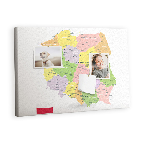 Korktafel Karte von polen