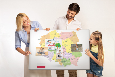 Korktafel Karte von polen