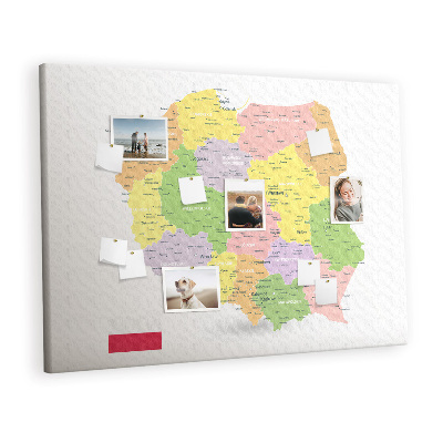 Korktafel Karte von polen