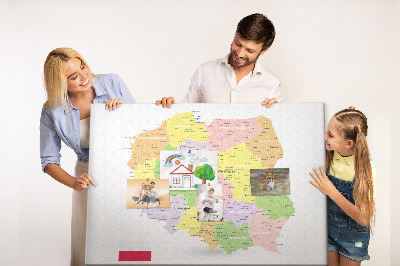 Korktafel Karte von polen