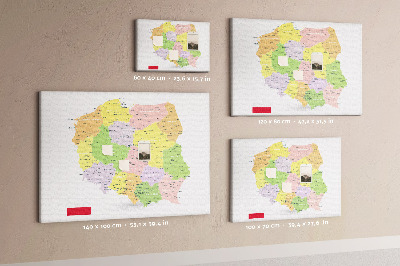 Korktafel Karte von polen