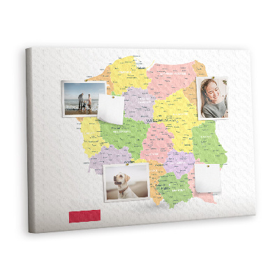 Korktafel Karte von polen