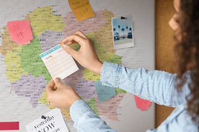 Korktafel Karte von polen