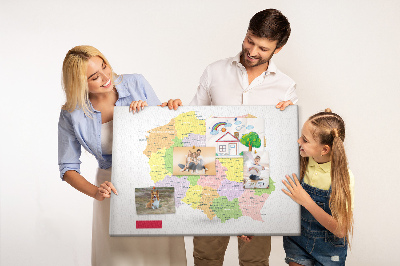 Korktafel Karte von polen