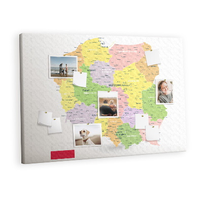 Korktafel Karte von polen