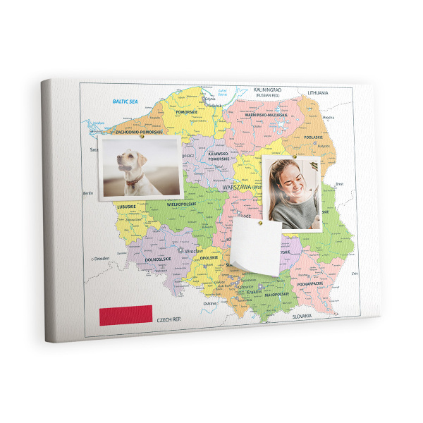 Korktafel Karte von polen