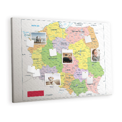 Korktafel Karte von polen
