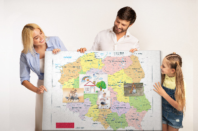 Korktafel Karte von polen