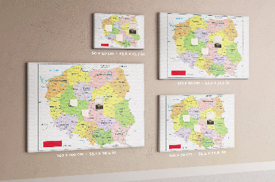 Korktafel Karte von polen