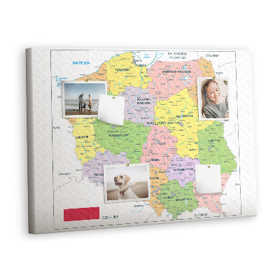 Korktafel Karte von polen