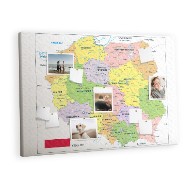 Korktafel Karte von polen