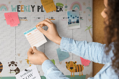 Korktafel Planer mit tieren