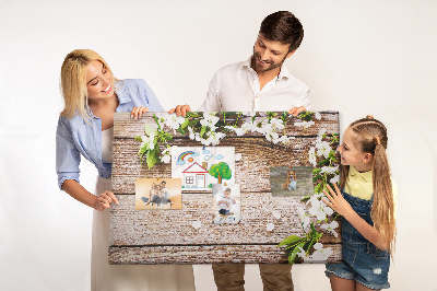 Pinnwand kork Blumen auf holz