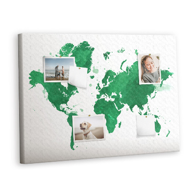 Pinnwand kork Aquarell green map