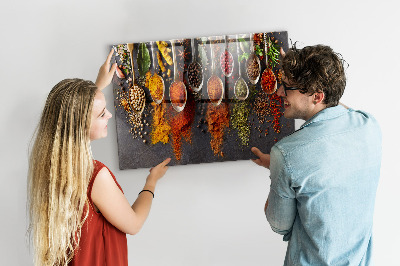 Magnettafel küche Gewürze auf Löffeln