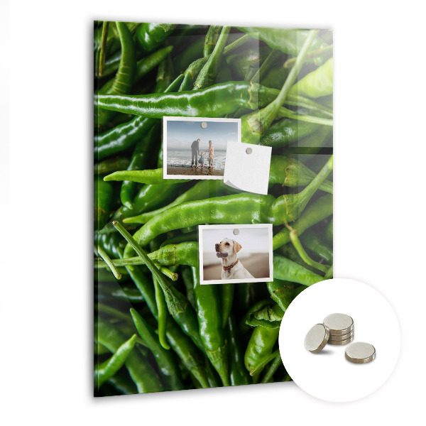 Glas magnettafel Grüne Paprika
