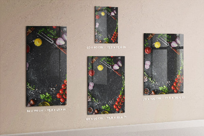 Glas magnettafel Zutaten für Pizza