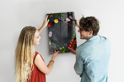 Glas magnettafel Zutaten für Pizza