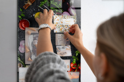Glas magnettafel Zutaten für Pizza