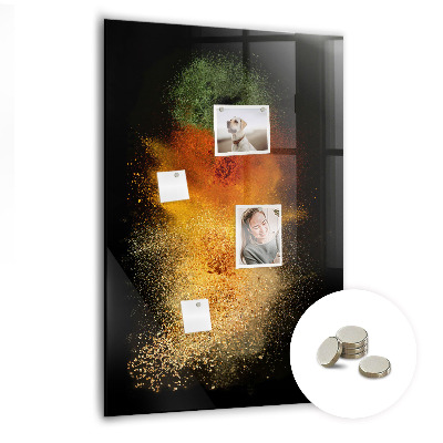 Glas magnettafel Eine Explosion von Gewürzen