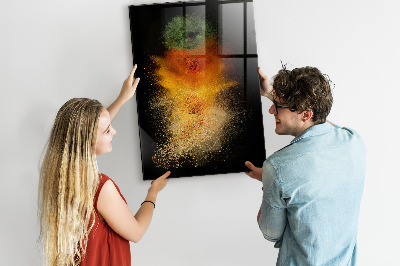 Glas magnettafel Eine Explosion von Gewürzen