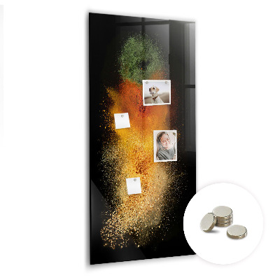 Glas magnettafel Eine Explosion von Gewürzen