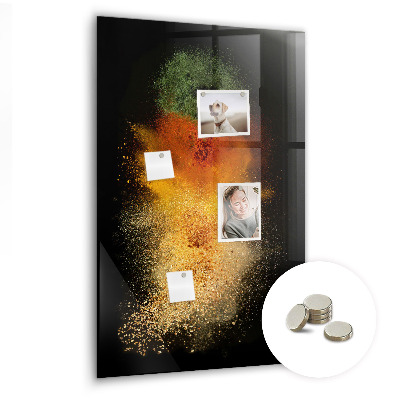Glas magnettafel Eine Explosion von Gewürzen